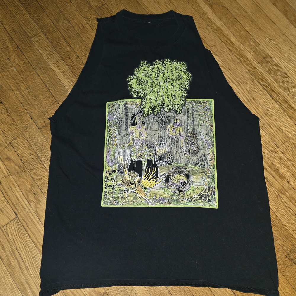 Black Sleeveless Scab Hag Band T-Shirt